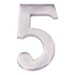 Número 5 Niquel Mate 10Cm Fijación Invisible