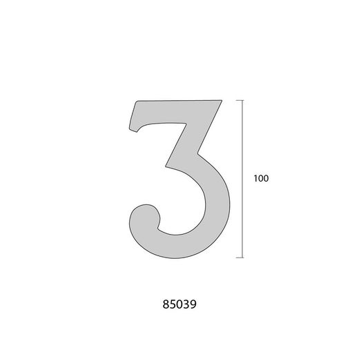 Número 7 Latón Pulido 10Cm Fijación Invisible