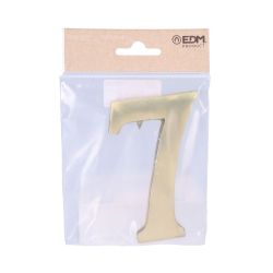 Número 7 Latón Pulido 10Cm Fijación Invisible