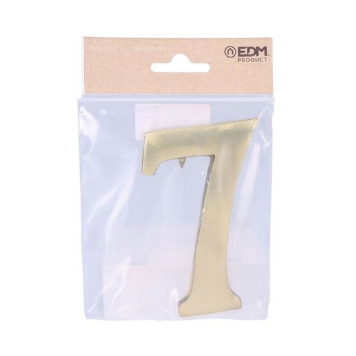 Número 7 Latón Pulido 10Cm Fijación Invisible