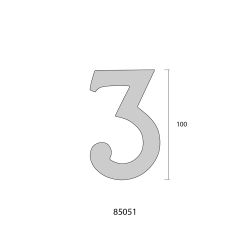 Numero 9 Niquel Mate 10Cm Fijacion Invisible