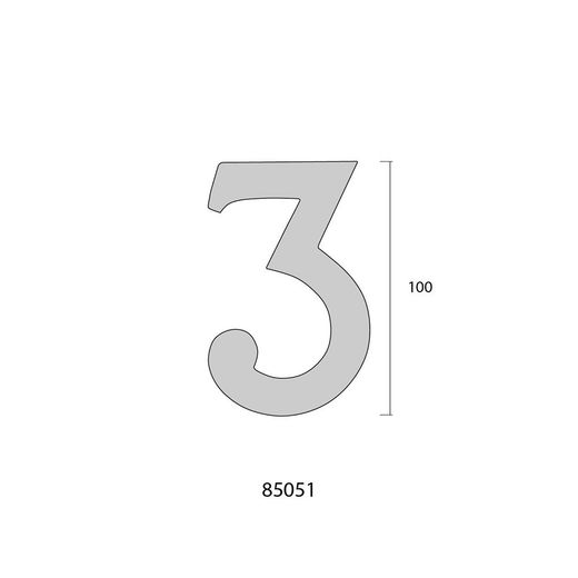 Numero 9 Niquel Mate 10Cm Fijacion Invisible