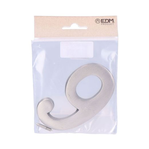 Numero 9 Niquel Mate 10Cm Fijacion Invisible