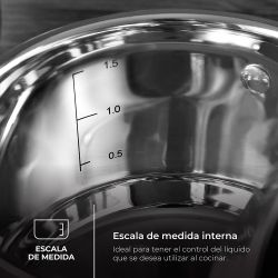 Olla 1,8 L De Acero Inoxidable Con Tapa Foodies Ø16 X 10 Cm