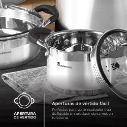 Olla 5 L De Acero Inoxidable Con Tapa Foodies Ø24 X 12 Cm