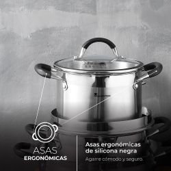 Olla 5 L De Acero Inoxidable Con Tapa Foodies Ø24 X 12 Cm