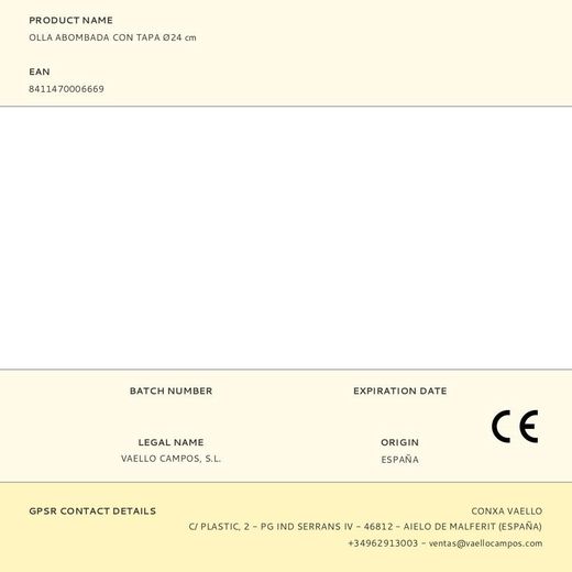 Olla Abombada 7,5 L Con Tapa, Ø24 Cm