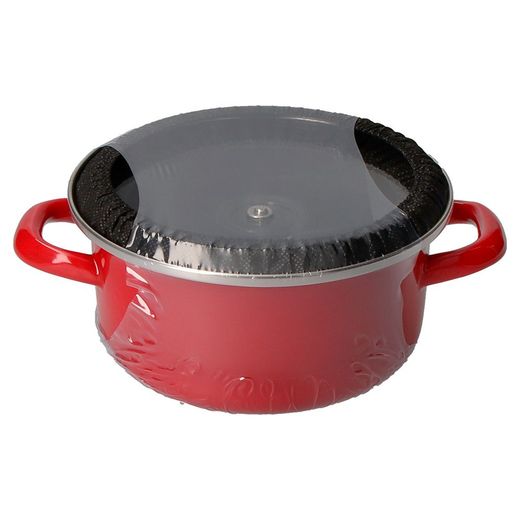 Olla Optimax + Tapa Roja Acero Aisi 430 Ø26 X 14Cm