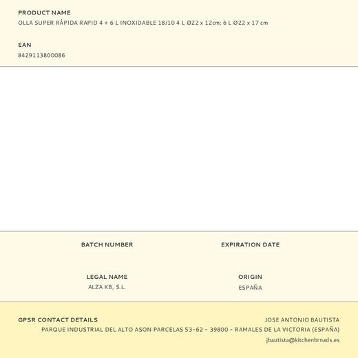 Olla Super Rápida Rapid 4 + 6 L Inoxidable 18/10 4 L Ø22 X 12Cm, 6 L Ø22 X 17 Cm