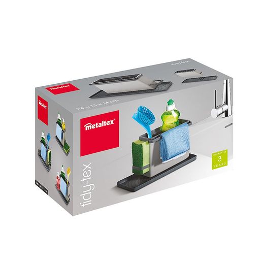 Organizador De Fregadero Tidy-Tex, Gris, 24 X 12,5 X 14,5 Cm