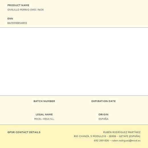 Ovalillo Pernio Ov01 Inox