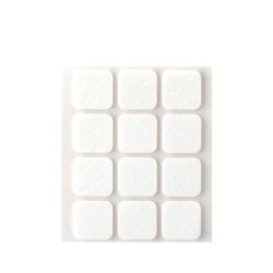 Pack 12 Fieltros Blancos Sinteticos Adhesivos 22X22Mm Plasfix Inofix