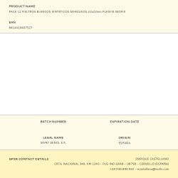 Pack 12 Fieltros Blancos Sinteticos Adhesivos 22X22Mm Plasfix Inofix