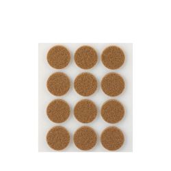 Pack 12 Fieltros Marron Sinteticos Adhesivos Ø22Mm Plasfix Inofix