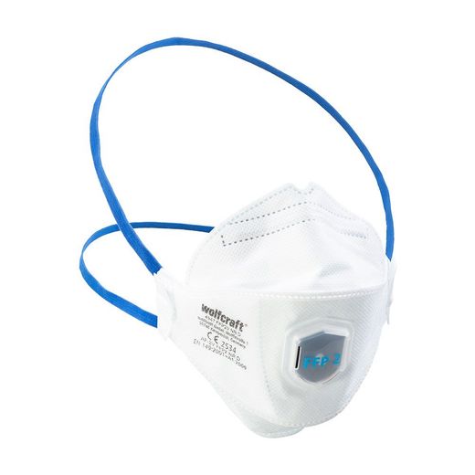 Pack 2 Mascaras Antipolvo Ffp2 Nr D Con Valvula Respiracion Y Filtro 4947000 Wolfcraft