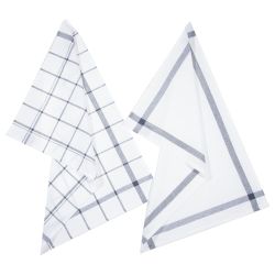 Trapos De Cocina Modelo Cuadros Azules 45 X 70 Cm, 2 Uds