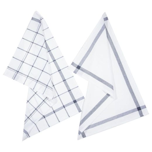 Trapos De Cocina Modelo Cuadros Azules 45 X 70 Cm, 2 Uds