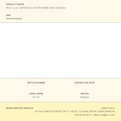 Cortina Ocultación Verde Hoja 135 X 240 Cm, 2 Uds