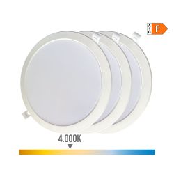 Pack 3 Downlights Led 18W Luz Día 4000 K