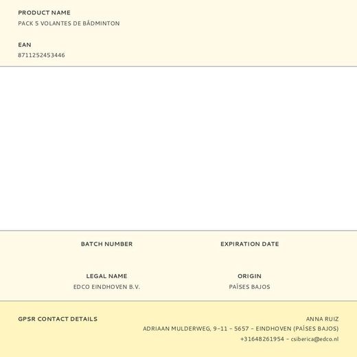 Pack 5 Volantes De Bádminton
