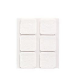 Pack 6 Fieltros Blanco Sinteticos Adhesivos 31X31Mm Plasfix Inofix