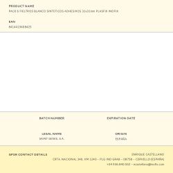 Pack 6 Fieltros Blanco Sinteticos Adhesivos 31X31Mm Plasfix Inofix