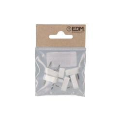 Pack 6 Uds. Tope Armario 2 Puntas 7X18Mm Blanco