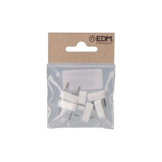 Pack 6 Uds. Tope Armario 2 Puntas 7X18Mm Blanco