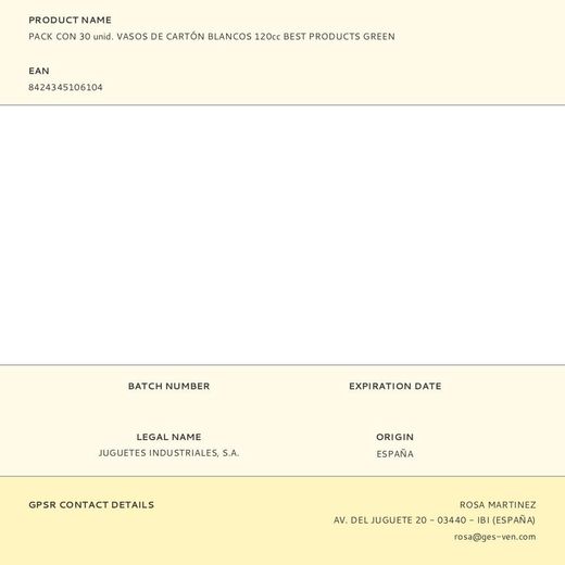 Vasos De Cartón Blancos 120Cc, 30 Uds