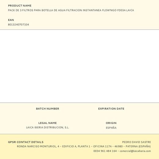 Pack De 3 Filtros Para Botella De Agua Filtracion Instantanea Flow'Ngo Fd03A Laica