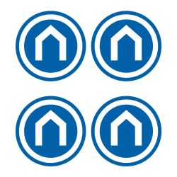 Pack De 4 Vinilos Adhesivo Redondo Para Puertas De Cristal Edm