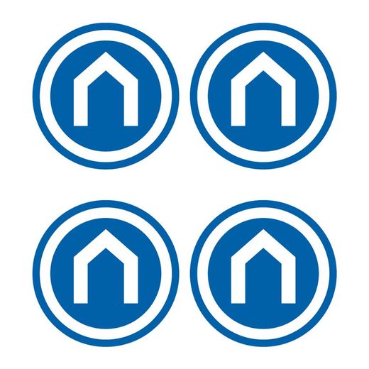 Pack De 4 Vinilos Adhesivo Redondo Para Puertas De Cristal Edm