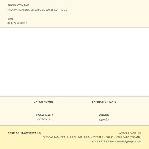 Pala Para Arena De Gato Colores Surtidos