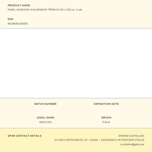 Panel Adhesivo Aislamiento Térmico 40 X 150 Cm, 2 Uds