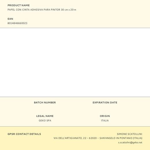 Papel Con Cinta Adhesiva Para Pintor 30 Cm X 20 M