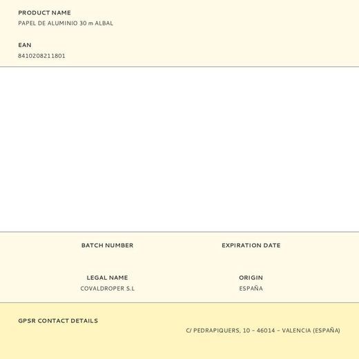 Papel De Aluminio 30 M