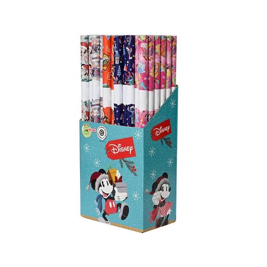 Papel De Regalo Disney Con Motivos Navideños, Colores Surtidos