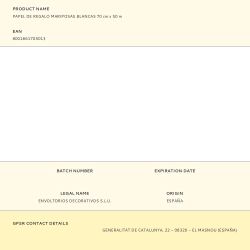 Papel De Regalo Mariposas Blancas 70 Cm X 50 M