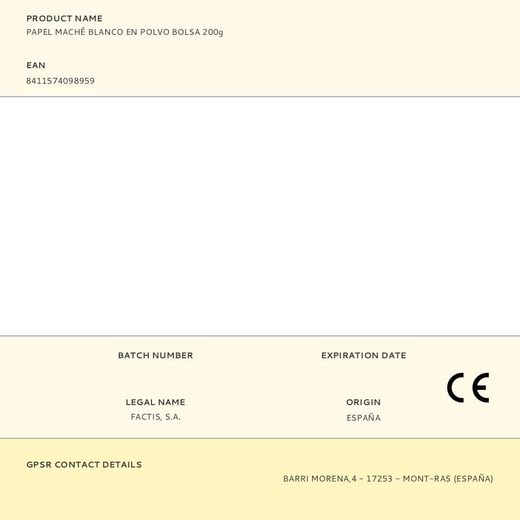 Papel Maché Blanco En Polvo Bolsa 200G