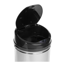 Papelera Con Sensor De Apertura Automática Modelo Alpha Color Plata/Negro 42 L