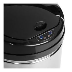 Papelera Con Sensor De Apertura Automática Modelo Alpha Color Plata/Negro 42 L