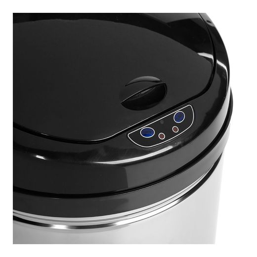 Papelera Con Sensor De Apertura Automática Modelo Alpha Color Plata/Negro 42 L