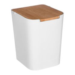 Papelera De Bambu-Blanco 5 L