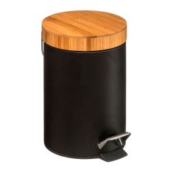 Papelera Pedal Bambu-Negro 3 L