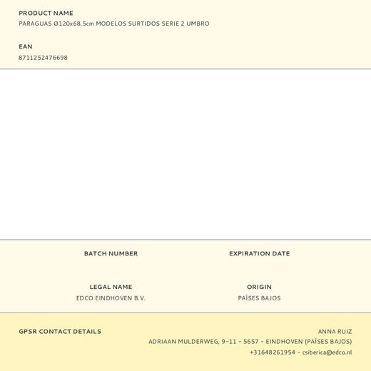 Paraguas Ø120X68,5Cm Modelos Surtidos Serie 2 Umbro