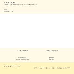 Parrilla Con Pie Simple 43X35Cm Gourmet Kitchen