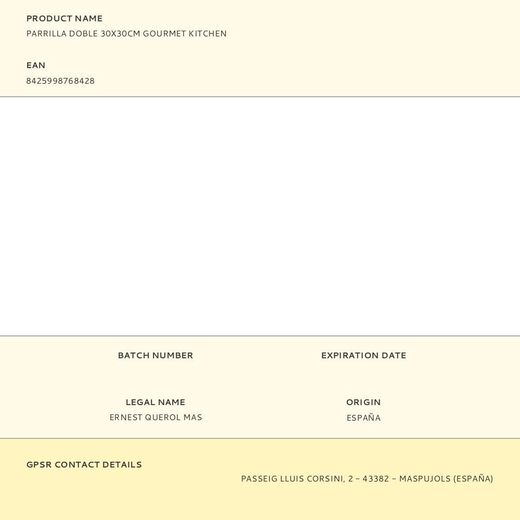 Parrilla Doble 30X30Cm Gourmet Kitchen