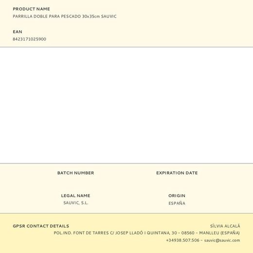 Parrilla Doble Para Pescado 30X35Cm Sauvic