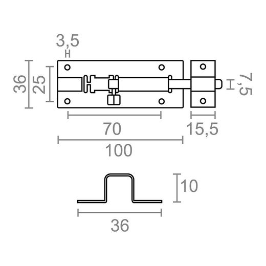 Pasador Ps15, Acero Inoxidable, 100 Mm