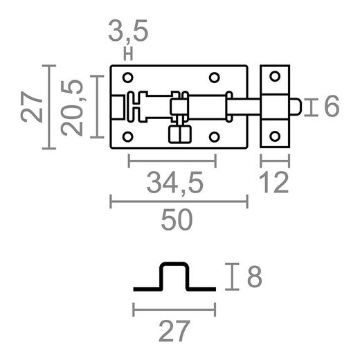Pasador Ps15, Acero Inoxidable, 45 Mm